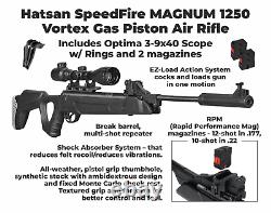 Hatsan SpeedFire Magnum 1250.177 Cal Black QE Air Rifle with Targets and Pellets