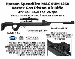 Hatsan SpeedFire Magnum 1250.177 Cal Black QE Air Rifle with Targets and Pellets