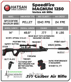 Hatsan SpeedFire Magnum 1250.177 Cal Black QE Break Barrel Air Rifle