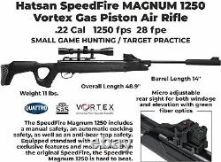 Hatsan SpeedFire Magnum 1250.22 Cal Black QE Break Barrel Air Rifle, 1250fps