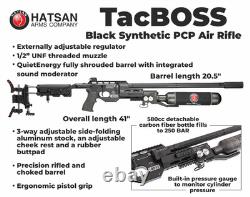 Hatsan TacBoss. 25 Cal QE 905 FPS PCP Side-Lever Air Rifle with Scope and Pellets