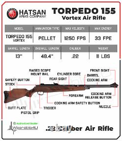 Hatsan Torpedo 155 Vortex. 22 Caliber Air Rifle