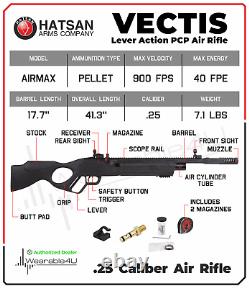 Hatsan Vectis. 25 Caliber Lever Action QuietEnergy QE PCP Air Rifle