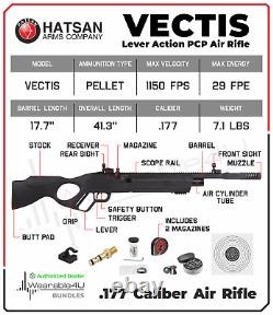 Hatsan Vectis Black Syn Stock Air Rifle with Pack of Pellets and Targets Bundle