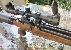 KralArms Puncher PITBULL PCP Air Rifle. 22 cal Walnut Stock With3-9x32 IR AO Scope