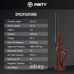 PINTY PCP Pellet Air Rifle. 22 Caliber Pellet Air Gun Single Shot PCP Airgun