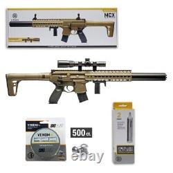 SIG SAUER MCX. 177 CAL CO2 AIR RIFLE With SCOPE PELLETS BUNDLE FLAT DARK EARTH