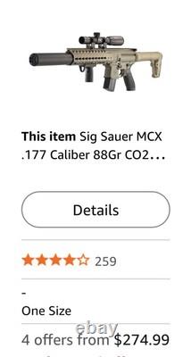 SIG SAUER MCX. 177 Caliber Co2 Powered 30 Rounds Air Rifle with Scope
