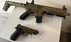 SIG SAUER MPX Rifle & P226 Pistol CO2 Pellet Guns w Cylinders & Ammo Excellent