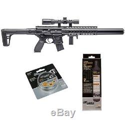 SIG Sauer MCX. 177 Cal Air Rifle with Scope, CO2 90 Grams 500 Lead Pellets Bundle