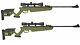 Set Of 2 Swiss Arms Tg-1 Green Break Barrel Air Rifles 1400 Fps With 4x40 Scopes