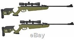 Set of 2 Swiss Arms TG-1 GREEN Break Barrel Air Rifles 1400 Fps With 4X40 SCOPES