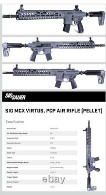 SigSauer MCX Virtus PCP Pellet Air Rifle 30rd RPM. 22LR Caliber Semi-Automatic
