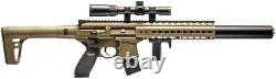 Sig Sauer MCX. 177 Cal 88g CO2 Pellet Rifle FDE Air Gun with Scope 545 FPS