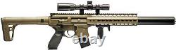 Sig Sauer MCX. 177 Cal Air Rifle FDE with Scope and CO2 Tanks and Pellets Bundle