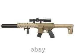 Sig Sauer MCX. 177 Cal Air Rifle FDE with Scope and CO2 Tanks and Pellets Bundle