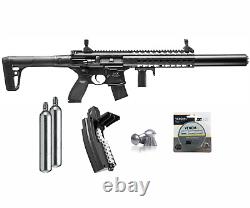 Sig Sauer MCX. 177 Cal Black Air Rifle with 2x CO2 and Mag and Pellets Bundle