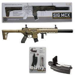 Sig Sauer MCX. 177 Cal Pellet CO2 Powered Air Rifle 30 Rds Mag Flat Dark Earth