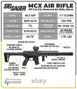 Sig Sauer MCX. 177 Caliber CO2 Air Rifle Black with Red Dot