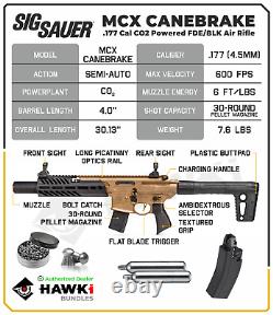 Sig Sauer MCX Canebrake. 177 Cal CO2 FDE/BLK Air Rifle with Included Bundle