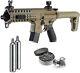 Sig Sauer Mpx Fde. 177 Cal Air Rifle With Co2 Tanks And Lead Pellets Bundle
