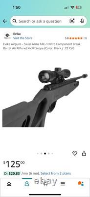 Swiss Arms TAC-1.22 Cal Pellet Rifle With Nitro Component Break Barrel Air USA