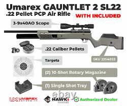 Umarex Gauntlet 2 SL22.22 Cal PCP Side Lever Air Rifle withPellets&Targets&Scope