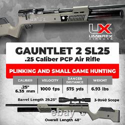 Umarex Gauntlet 2 SL25.25 Cal PCP Side Lever Air Rifle withPellets&Targets&Scope