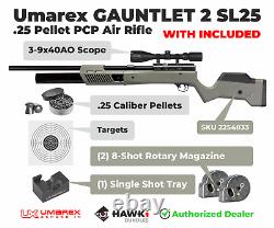 Umarex Gauntlet 2 SL25.25 Cal PCP Side Lever Air Rifle withPellets&Targets&Scope
