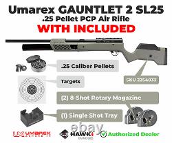 Umarex Gauntlet 2 SL25.25 Cal PCP Side Lever Air Rifle with Pellets and Targets