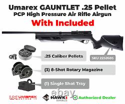 Umarex Gauntlet PCP. 25 cal Air Rifle with150x Pellets and Extra 8-Shot Mag Bundle