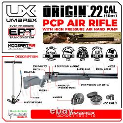 Umarex Origin PCP Air Rifle. 22 Cal with Targets and Mag and Pellets Bundle