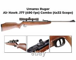 Umarex Ruger Air Hawk 490 FPS. 177 Air Rifle with Scope with Targets and 500 Pellets