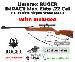 Umarex Ruger Impact Max Elite. 22 Cal Break Barrel Air Rifle with Pellets Bundle