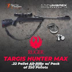 Umarex Ruger Targis Hunter Max. 22 Cal Break Barrel Air Rifle withPellets Bundle