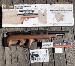 Beeman 1357 Carabine à air comprimé PCP calibre 4,5 mm avec crosse en bois brun et lunette de visée