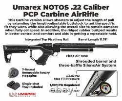 Carabine Umarex Notos. Carabine à air calibre .22 PCP + Viseur reflex et plombs à tête creuse