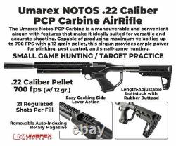 Carabine Umarex Notos. Carabine à air calibre .22 PCP + Viseur reflex et plombs à tête creuse