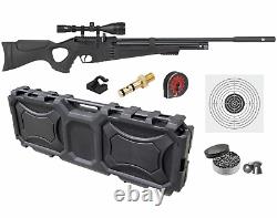 Carabine à air calibre .22 Hatsan Flash-R QE PCP régulée avec cibles, plombs, lunette et étui