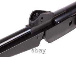 Carabine à air comprimé Black Bunker BM8 à canon basculant, calibre .22, 1000 Fps, noire, compacte et pliable.