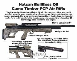 Carabine à air comprimé Hatsan BullBoss QE Cal. 22 avec lunette de visée + cibles + plombs + étui camouflage Timber
