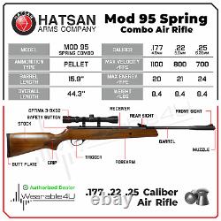 Carabine à air comprimé à canon basculant Hatsan Mod 95 Spring Combo. Calibre .177