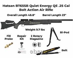 Carabine à air comprimé à verrou Hatsan BT65SB Quiet Energy QE. 25 Cal avec Bundle de plombs