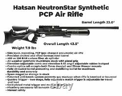 Carabine à air précomprimé Hatsan NeutronStar Syn. 22 Cal QE avec lunette, cibles et plombs.