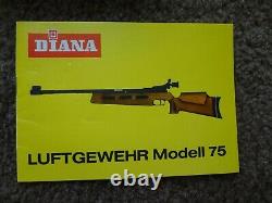 Diana Modèle 75 Hvto1 Match Air Rifle 177 Cal