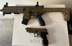 Fusil SIG SAUER MPX et pistolet P226 CO2 à plombs avec cylindres et munitions, SANS RÉSERVE