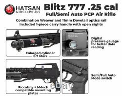 Fusil à air PCP Hatsan Blitz 777.25 Cal avec cibles, plombs, lunette et étui