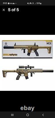 Fusil à air Sig Sauer MCX. 177 Cal CO2 alimenté avec lunette 1-4x24mm Flat Dark Earth