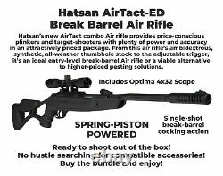 Fusil à air comprimé Hatsan AirTact ED Combo et lot de 100 cibles en papier et de plombs.