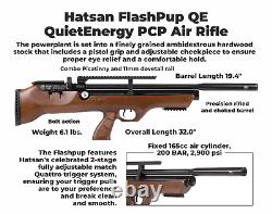 Fusil à air comprimé Hatsan FlashPupQE Calibre .22 avec lunette & étui & cibles & bundle de plombs